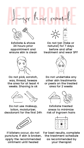 Pastel Pink Laser Hair Removal Aftercare Card A501: Pastel Pink Laser Hair Removal Aftercare Card A501