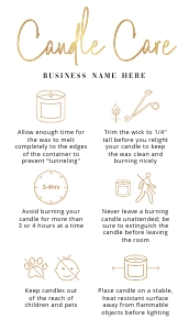 MINI Candle Care Card Gold Overlay A504: MINI Candle Care Card Gold Overlay A504