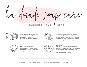 Soap Care Card Watercolor A520: Soap Care Card Watercolor A520