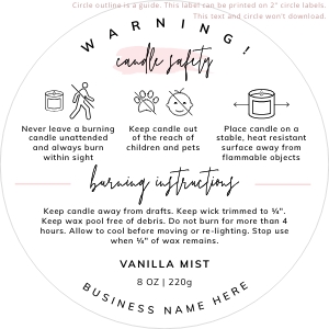 Candle Warning Label Watercolor 2x2 A532: Candle Warning Label Watercolor A532