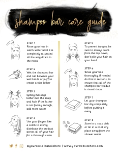 Shampoo Bar Care Card Black Ink and Gold A537: Shampoo Bar Care Card Black Ink and Gold A537