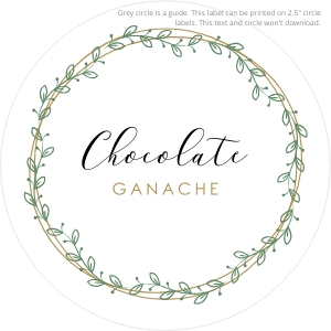 Flavor Circle Labels Greenery Borders 2.5" A556: Flavor Circle Labels Greenery Borders A556