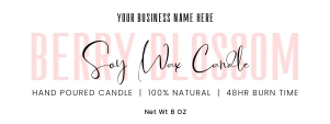 Pastel Pink Tin Labels 4"x1.5" Rectangle A569: Pastel Pink Tin Labels A569