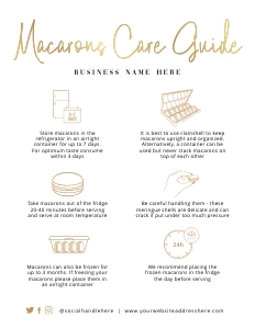 Macarons Care Card Faux Gold Overlay A591: Macarons Care Card Faux Gold Overlay A591