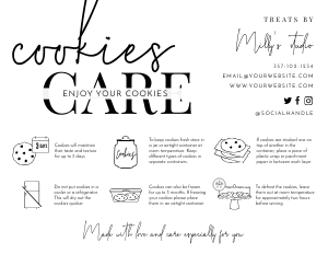 Minimalist Black and White Cookies Care Card A587: Minimalist Black and White Cookies Care Card A587