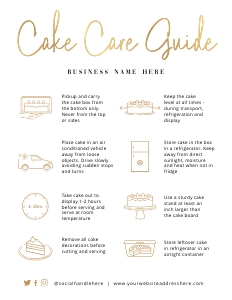 Cake Care Card Faux Gold Overlay A589: Cake Care Card Faux Gold Overlay A589