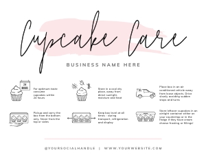 Cupcakes Care Card Watercolor A622: Cupcakes Care Card Watercolor A622