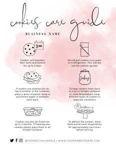 Cookies Care Card Pink Ink Splash A626: Cookies Care Card Pink Ink Splash A626