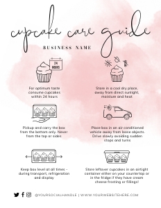 Cupcakes Care Card Pink Ink Splash A625: Cupcakes Care Card Pink Ink Splash A625