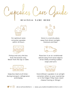 Cupcakes Care Card Faux Gold Overlay A624 design preview