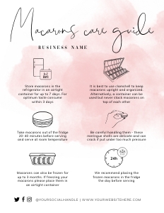 Macarons Care Card Pink Ink Splash A627: Macarons Care Card Pink Ink Splash A627