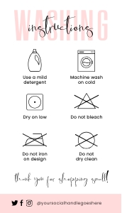 Pastel Pink MINI Washing Instructions A628: Pastel Pink MINI Washing Instructions A628