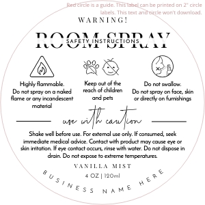 Room Spray Warning Labels Minimalist Black & White 2"x2" A644: Room Spray Warning Labels Minimalist Black & White A644