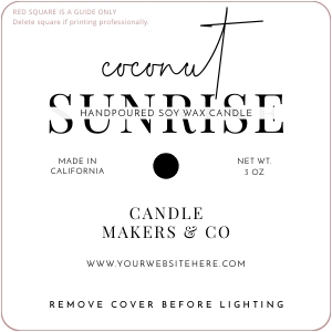Minimalist Black & White Candle Dust Cover Square 3.4x3.4" A674: Minimalist Black & White Candle Dust Cover Templates A674