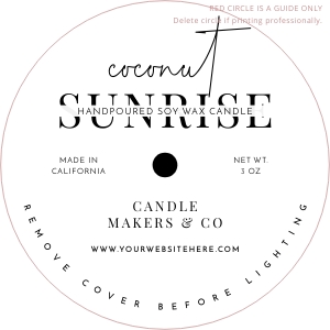 Minimalist Black & White Candle Dust Cover Circle 2.71" A674: Minimalist Black & White Candle Dust Cover Templates A674