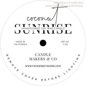 Minimalist Black & White Candle Dust Cover Circle 4.7" A674: Minimalist Black & White Candle Dust Cover Templates A674