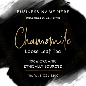 Black Ink and Gold Pouch Labels A678 design preview