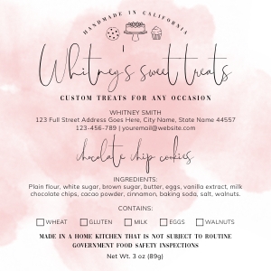 Cottage Law Labels Pink Ink Splash 4x4" A686: Cottage Law Labels Pink Ink Splash 4x4" A686
