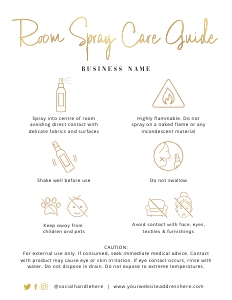 Room Spray Care Card Faux Gold Overlay A692: Room Spray Care Card Faux Gold Overlay A692
