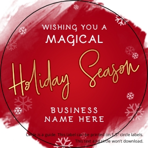 Festive Red & Green Circle Sticker 1.5" A710: Festive Red & Green Circle Sticker 1.5" A710