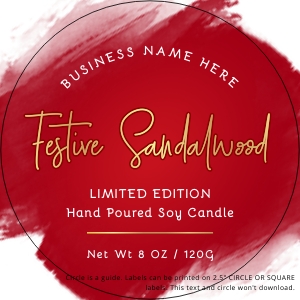 Festive Red Green and Gold Label 2.5x2.5" A713: Festive Red Green and Gold Labels A713