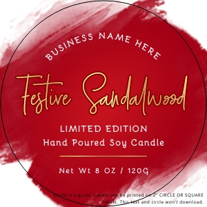 Festive Red Green and Gold Label 2x2" A713: Festive Red Green and Gold Labels A713