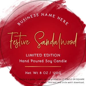 Festive Red Green and Gold Label 3x3" A713: Festive Red Green and Gold Labels A713