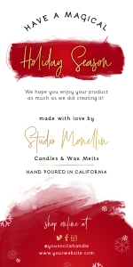 Festive Red Green and Gold Box Seal Label 2.5x5 A714: Festive Red Green and Gold Box Seal Label 2.5x5 A714