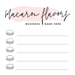 Flavor Names Label Watercolor 3x3" MACARONS A716: Flavor Names Label Watercolor 3x3" A716