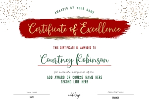 Certificate of Completion Holiday Theme A4 Size A732: Certificate of Completion Holiday Theme A732