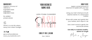 Pastel Pink Lash Bath Bottle Label 4.5x2" A749: Pastel Pink Lash Bath Bottle Labels A749