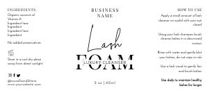 Minimalist Black & White Lash Bath Wrapper Labels 4.5x2" A774: Minimalist Black & White Lash Bath Wrapper Labels A774