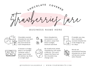 Choc Covered Strawberries Care Card Watercolor A798: Choc Covered Strawberries Care Card Watercolor A798