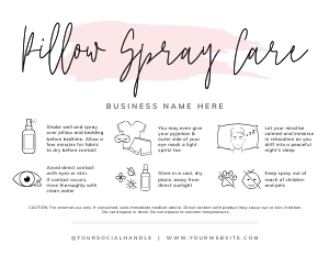 Pillow Spray Care Card Watercolor A862: Pillow Spray Care Card Watercolor A862