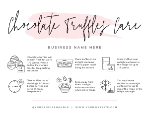 Chocolate Truffles Care Card Watercolor A866: Chocolate Truffles Care Card Watercolor A866