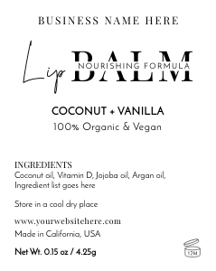Lip Balm Labels Minimalist Black & White A917 design preview