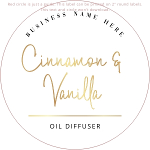 Flavor or Scent Name Labels Faux Gold Overlay 2" Round A915: Flavor or Scent Name Labels Faux Gold Overlay Round A915