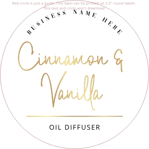 Flavor or Scent Name Labels Faux Gold Overlay 2.5" Round A915: Flavor or Scent Name Labels Faux Gold Overlay Round A915