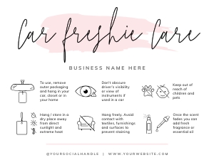 Sublimation Air Freshener Care Card Watercolor A934: Sublimation Air Freshener Care Card Watercolor A934