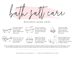 Bath Salts Care Card Watercolor A940: Bath Salts Care Card Watercolor A940