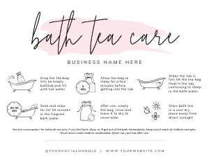 Bath Tea Care Card Watercolor A946: Bath Tea Care Card Watercolor A946