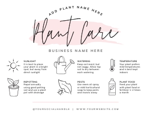 Plant Care Card Watercolor A956: Plant Care Card Watercolor A956
