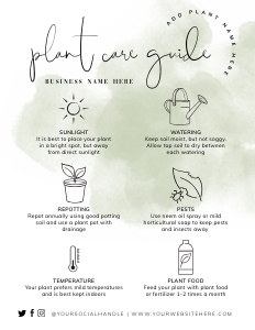 Plant Care Card Green Ink Splash A959: Plant Care Card Green Ink Splash A959