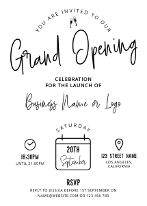 Minimalist Charcoal Grand Opening Flyer 5x7" B010: Minimalist Charcoal Grand Opening Flyer B010