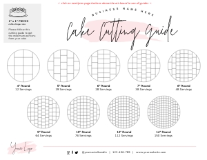 Cake Cutting Guides 1x1 Coffee Finger Servings Watercolor B019 design preview