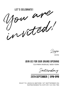 Grand Opening Flyer Minimal Brush Text 5x7" B038: Grand Opening Flyer Minimal Brush Text 5x7" B038