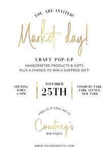 Market Day Flyer Gold Overlay 5x7 B044: Market Day Flyer Gold Overlay 5x7 B044