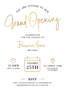 Grand Opening Flyer Gold Overlay 5x7 B047: Grand Opening Flyer Gold Overlay 5x7 B047