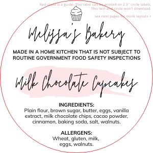 Cottage Law Label Watercolor Circle 2.5" B055: Cottage Law Labels Circle Watercolor B055