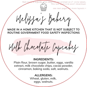 Cottage Law Label Watercolor Circle 2" B055: Cottage Law Labels Circle Watercolor B055
